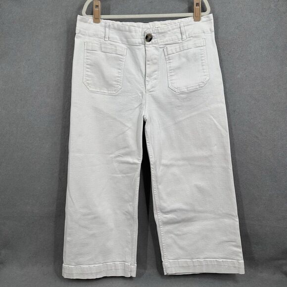 Anthropologie Pilcro Wide Leg Crop Jeans 18W The Skipper White High Rise Womens - Picture 4 of 15